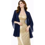 Šifónový šál přes společenské šaty Tmavě modrá – Zboží Dáma