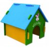 Domek pro hlodavce Small Animal domek dřevěný barevný 30 x 29,5 x 29,5 cm
