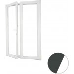 Aluplast dvoukřídlé balkonové dveře s oboustrannou klikou antracit/bílé 130 x 210 cm Levé – Hledejceny.cz