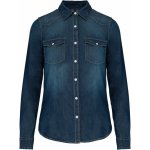 Kariban Vintage K518 dámská denim košile s dlouhým rukávem blue jean – Zboží Dáma