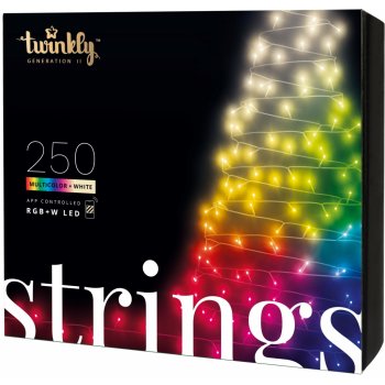 Twinkly Chytrý LED světelný řetěz Twinkly Strings Multicolor + White 250 žárovek černá barva multi barva plast