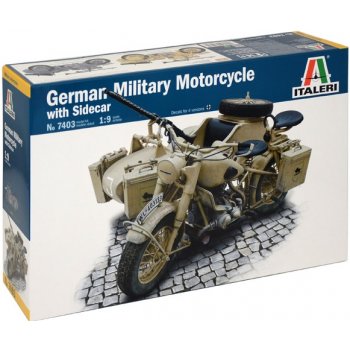 Italeri German Military Motorcycle with Sidecar 1:9