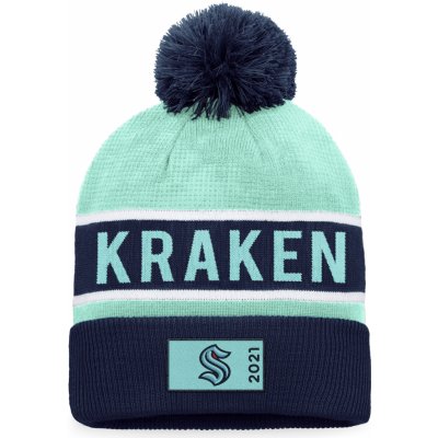 Fanatics Pánská Zimní Čepice Seattle Kraken Authentic Pro Game & Train Cuffed Pom Knit Traditional Navy-Icy Blue – Sleviste.cz