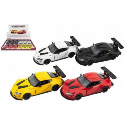 Teddies Auto Kinsmart Toyota GR Supra Racing Concept kov/ 12,5cm 4 barvy na zpětné natažení 12ks v boxu – Hledejceny.cz