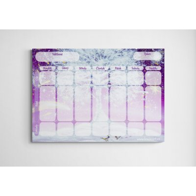 To Do List- týdenní plánovač s obrazem stromu "Zima" A3 (15 listů)- Louise Art – Sleviste.cz