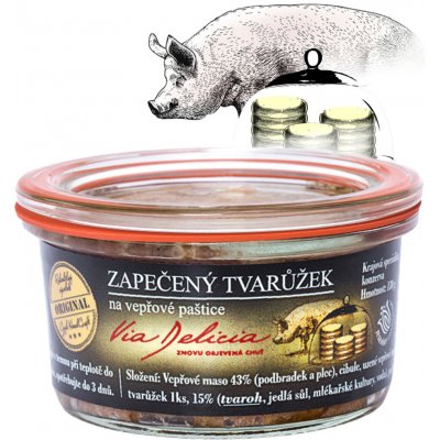 Via Delicia Zapečený tvarůžek na vepřové paštice 130g – Zboží Dáma