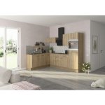 Optifit se spotřebiči Erik290 Rohová kuchyňská linka 270 cm barva čela divoký dub matný barva korpusu divoký dub – Zboží Mobilmania