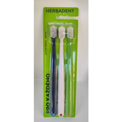 HERBADENT ORIGINAL Zubní kartáčky s jemnými vlákny 3 ks – Sleviste.cz
