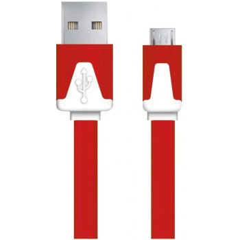 Esperanza EB183R - 5901299919866 Micro USB 2.0 A-B M/M, 1m, plochý, červený