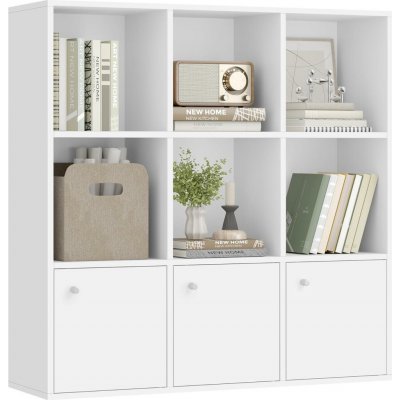 Knihovna / regál Stavang - 9 boxů - bílý, 97,5x97,5x29 cm – Hledejceny.cz