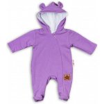 Baby Nellys Kojenecký teplákový overal s kapucí Teddy fialový – Zbozi.Blesk.cz