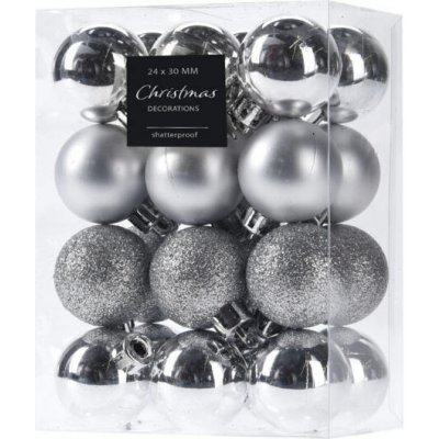 Home Styling Collection Vánoční koule O 3 cm 24 ks stříbrné – Hledejceny.cz