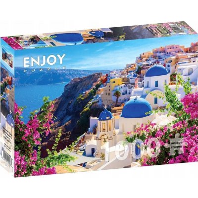 Enjoy Santorini pohled s květinami 1000 dílků – Zbozi.Blesk.cz