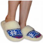 Babička Ovečková TV bačkory Norsko z ovčí vlny merino nízké modré – Zboží Dáma