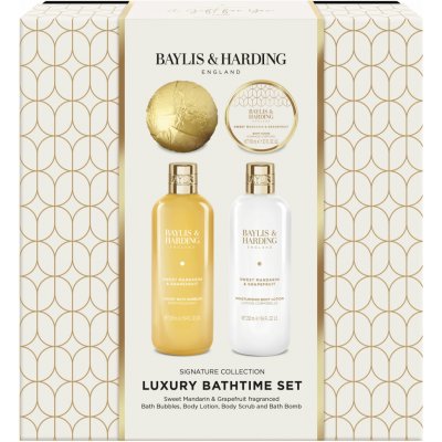Baylis & Harding Sweet Mandarin & Grapefruit pěna do koupele 250 ml + tělové mléko 250 ml + koupelová bomba 120 g + tělový peeling 100 ml – Hledejceny.cz