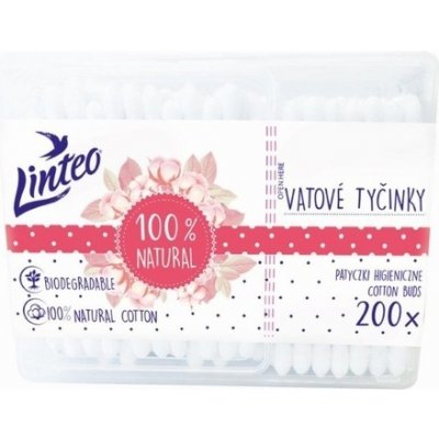 Tyčinky vatové NATURAL LINTEO 200 ks