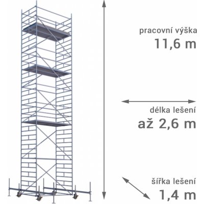 Lešení RUX MOBILO 1400 11,6 m 260 cm