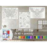 Radost v písku ZENTANGLE A3 sada Barevné pískování obrázků – Sleviste.cz
