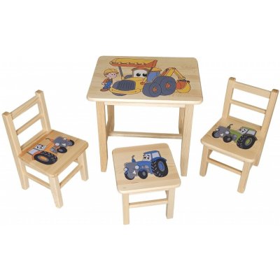 Drew-mix Dětský stůl ze dřeva se židličkami Bagr Vzor 37 – Hledejceny.cz