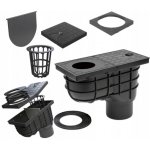 Chuděj Okapová vpusť spodní DN110 pro svod 75/80/90/100/110/125 mm 325 E černá – Hledejceny.cz