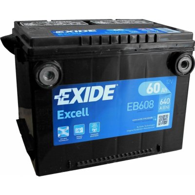 Exide Excell 12V 60Ah 640A EB608