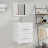 Koupelnový nábytek vidaXL Umyvadlová skříňka s vestavěným umyvadlem bílá kompozitní dřevo