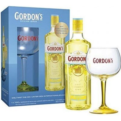Gordon's Sicilian Lemon 37,5% 0,7 l (dárkové balení 1 sklenice)