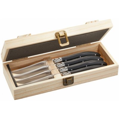 GEFU Sada steakových nožů BASCO 4 ks v elegantním boxu z borovice – Zbozi.Blesk.cz