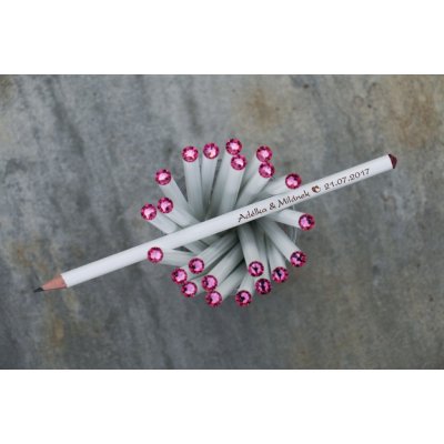 Svatební tužky se jmény s růžovým krystalem Swarovski Kolik potřebujete kusů?: Potřebuji 10 - 19 ks