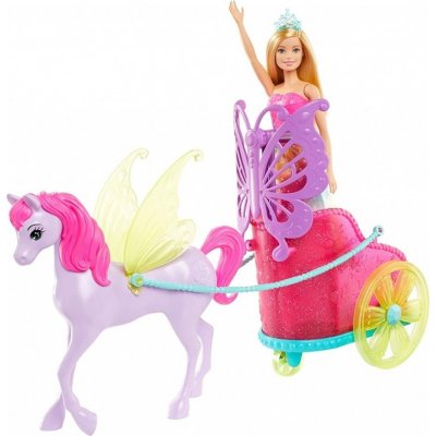 Barbie Princezna v kočáru a pohádkový kůň – Zboží Mobilmania