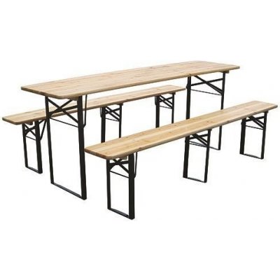 STREND Set Pivní DORTMUND Medium3, stůl 200x50x77 cm, 2x lavice 200x25x47 cm, dřevo 27 mm ST802028A – Sleviste.cz