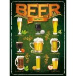 Plechová retro cedule / plakát - Beer Menu Provedení:: Plechová cedule A4 cca 30 x 20 cm