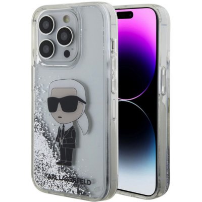 Karl Lagerfeld Liquid Glitter Karl Head iPhone 15 Pro - stříbrné – Hledejceny.cz