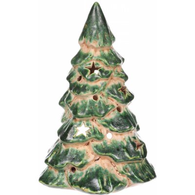 Stromek zelený svícen na čajovou svíčku keramika KEK9456