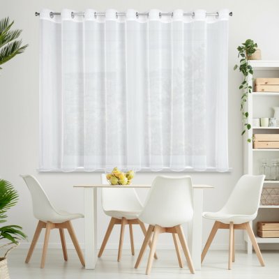 EUROFIRANY ZÁCLONA NA KROUŽCÍCH MIREA 350X150 CM BÍLÁ – Hledejceny.cz