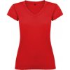 Dámská Trička Victoria dámské tričko s krátkým rukávem a výstřihem do V Červená