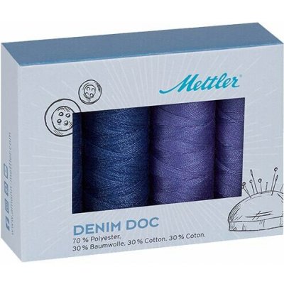 Sada šicích nití DENIM DOC 75 METTLER (4x100m) – Sleviste.cz
