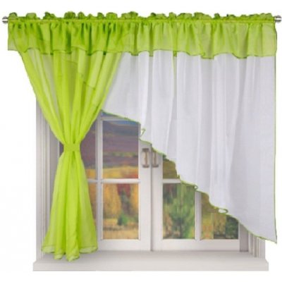 BytoTex Hotová kusová záclona Listy zelená (L) 400x150 cm – Hledejceny.cz