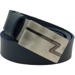 Opaskujse kožený opasek černá kůže plná spona hranatá leštěná kovová – Sleviste.cz