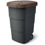 Prosperplast Zahradní nádoba s kolečky Wheeler antracit s hnědým víkem 110 l – Zboží Dáma