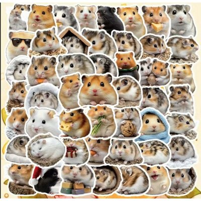 Set 55 samolepek křeček – Zboží Živě