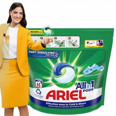 Ariel 3v1 Kapsle na praní Universalne Mountain Spring All in One 65 PD – Sleviste.cz