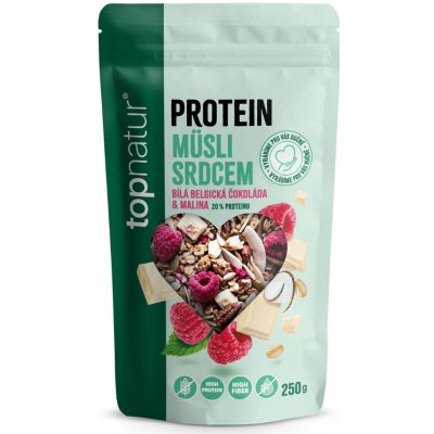 Topnatur Protein Müsli srdcem Malina & Bílá čokoláda 250 g – Hledejceny.cz