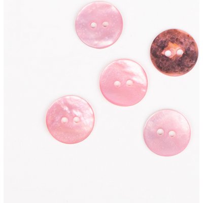 Kulatý knoflík Drops Ø 15 mm perleťový růžový