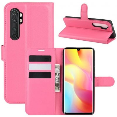 Pouzdro Litchi PU kožené peněženkové Xiaomi Mi Note 10 Lite - rose