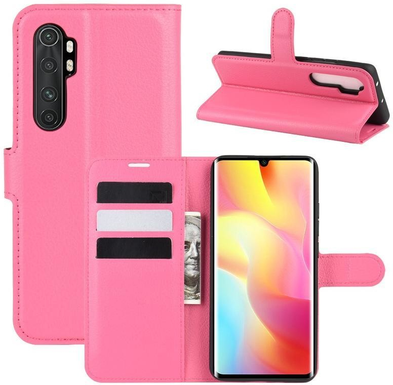 Pouzdro Litchi PU kožené peněženkové Xiaomi Mi Note 10 Lite - rose