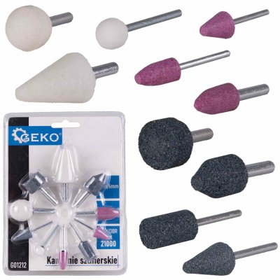 Geko Brusné kameny se stopkou 3/5 mm 8-22 mm sada 10 ks G01212 – Hledejceny.cz