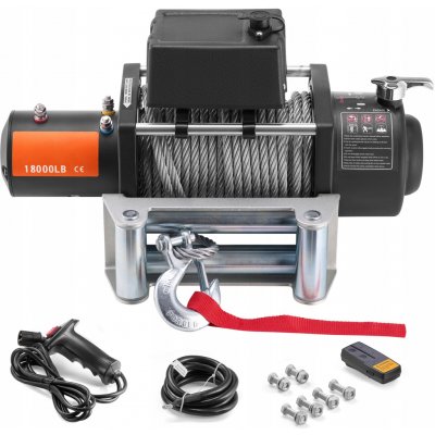 Elektrický naviják 8T s drátovým a bezdrátovým dálkovým ovládáním, ocelové lano – Zboží Mobilmania