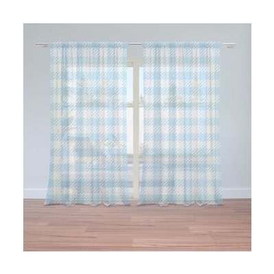 Sablio Záclony Čtvercový vzor: 2ks 150x250cm – Hledejceny.cz