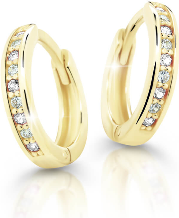 Cutie Jewellery Půvabné kruhové náušnice ze žlutého zlata C3342-80-X-1 bílá